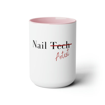 Nail Artist Two-Tone Coffee Mugs, 15oz