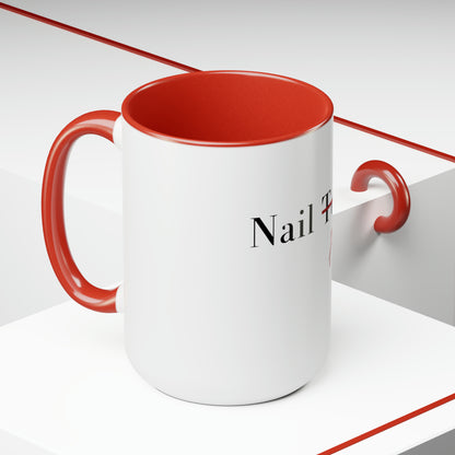 Nail Artist Two-Tone Coffee Mugs, 15oz