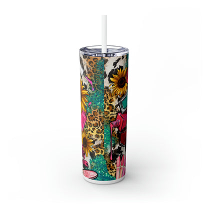 Nail Tech Skinny Tumbler with Straw, 20oz