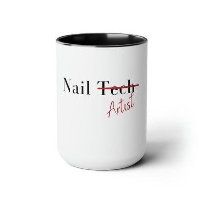 Nail Artist Two-Tone Coffee Mugs, 15oz